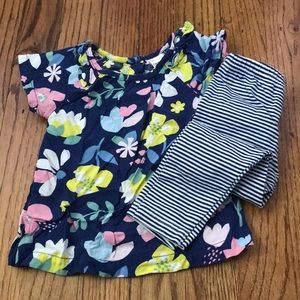 Carters baby floral top and coordinating pants set